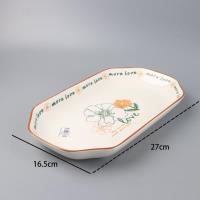 27寸切角鱼盘-简线花朵 2